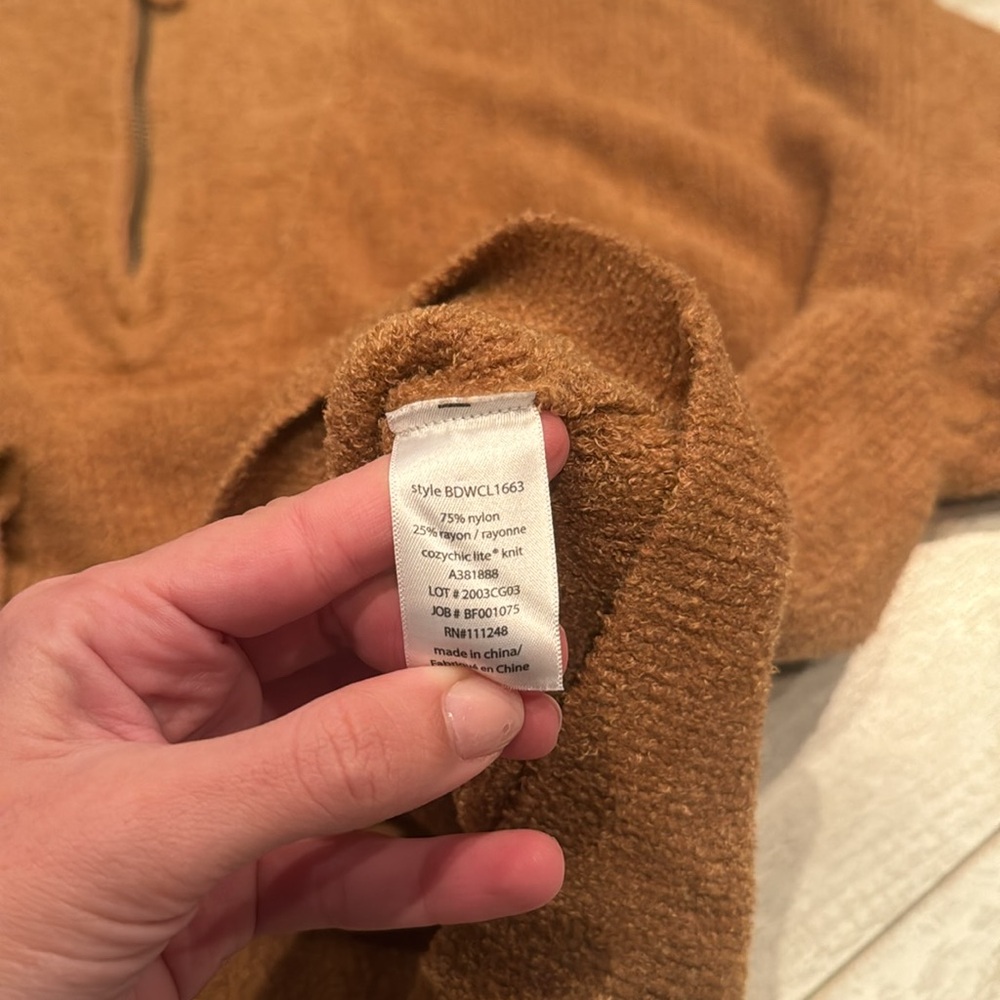 Barefoot Dreams CozyChic Lite Half Zip Hi-Low Pullover Honey Size 2X - Picture 6 of 8
